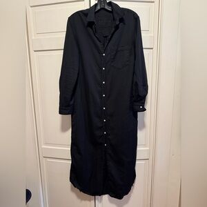 Frank & Eileen Rory Maxi Shirt dress in Black Famous Denim